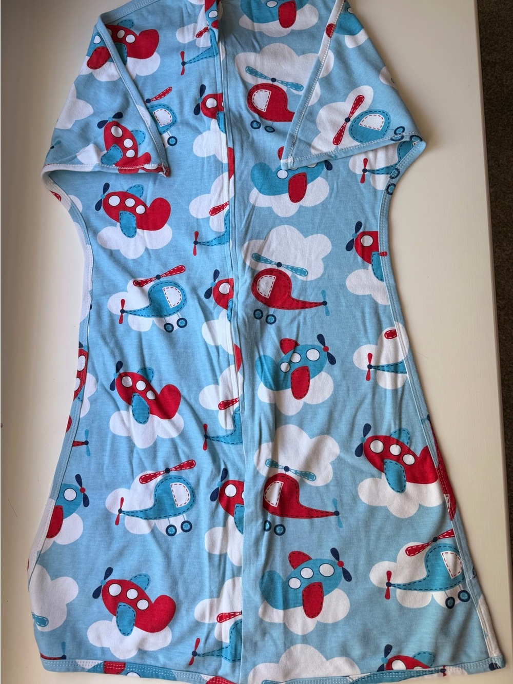Zipadee-zip size Large Airplane Print Kids Sleepsack - Red & White Plane Motif